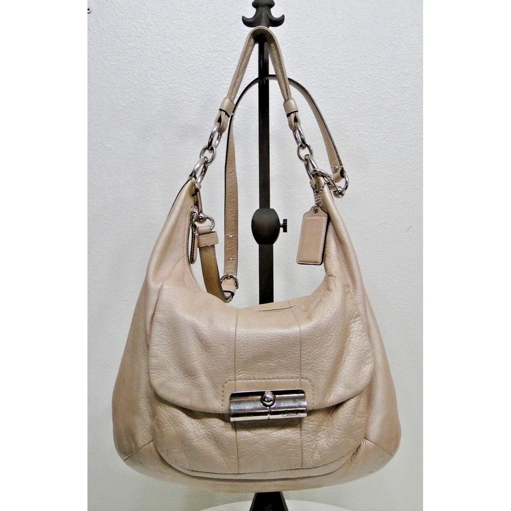 Vintage Coach Kristin‎ Champagne/Pearl Leather Hobo Shoulder bag Purse